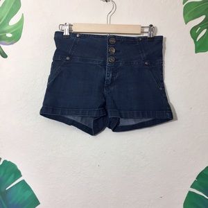 Dark Wash High Waisted Denim Shorts
